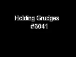 Holding Grudges  #6041
