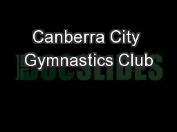 Canberra City Gymnastics Club