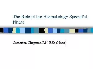 The Role of the Haematology Specialist