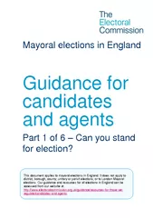 Mayoral elections in England Guidance for candidates a