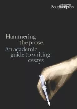 An academicessaysguide to writingthe prose.Hammering