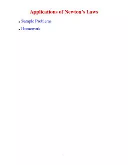 ApplicationsofNewton'sLawsSampleProblemsHomework1