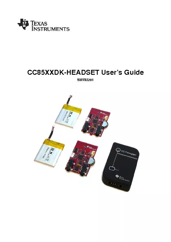 CC85XXDKHEADSETUser’s GuideSWRU281