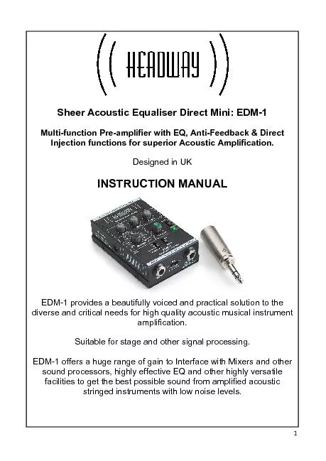 Sheer Acoustic Equaliser Direct Mini: EDM-1 Multi-function Pre-amplifi