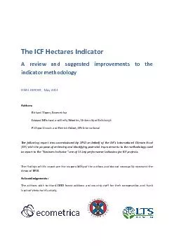 ICF Hectares Indicator Methodology Review:   University of Edinburgh |