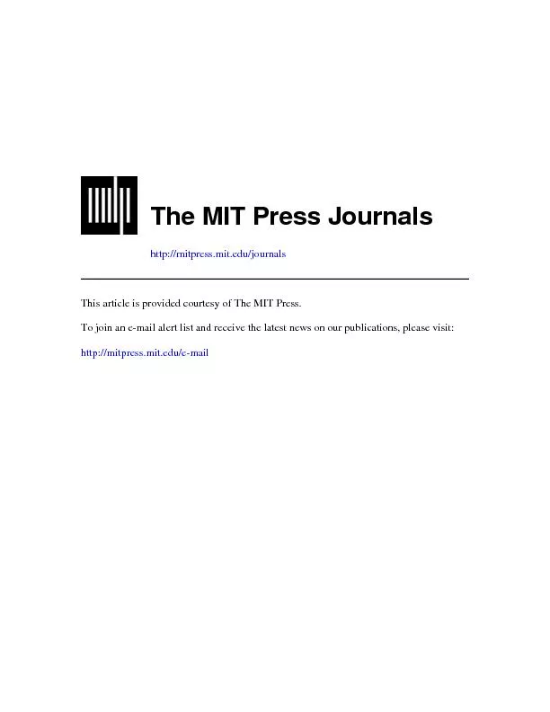 The MIT Press Journals