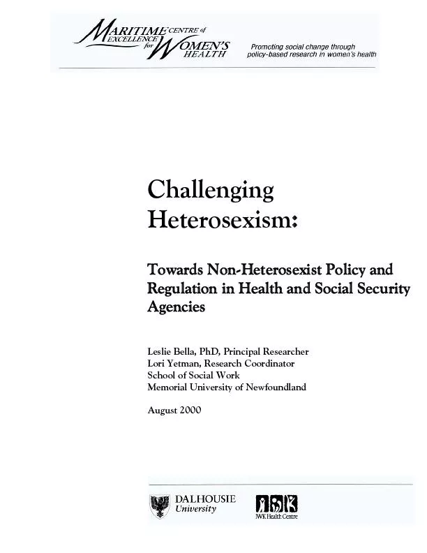 Heterosexism in Income Support Policies in Newfoundland and Labrador