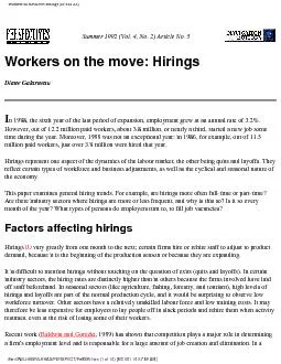 Workers on the move: Hirings (IS 922 A5)