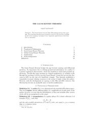 THE GAUSSBONNET THEOREM GRANT ROTSKOFF Abstract
