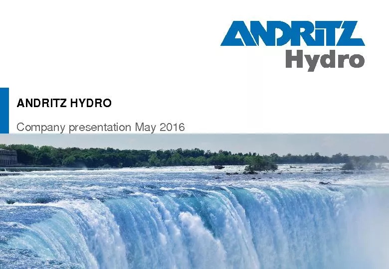 Company presentation May ANDRITZ HYDRO
