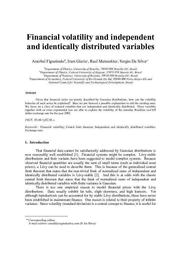 and identically distributed variables Annibal Figueiredo, Iram Gleria,