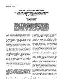 IMAGININGANDRATIONALIZINGOPPORTUNITIES:INDUCTIVEREASONINGANDTHECREATIO