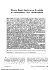 Chronic Cough Due to Acute Bronchitis ACCP EvidenceBas