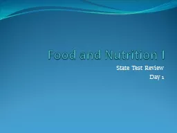 Food and Nutrition I