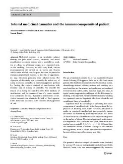 ORIGINALARTICLEInhaledmedicinalcannabisandtheimmunocompromisedpatientR