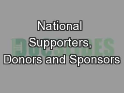 National Supporters, Donors and Sponsors