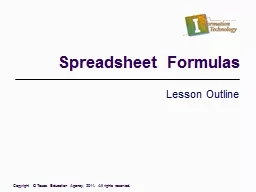 Spreadsheet Formulas