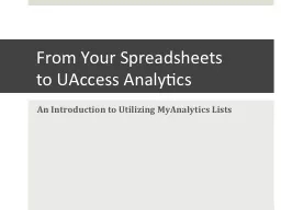 From Your Spreadsheets