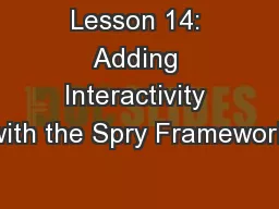 Lesson 14: Adding Interactivity with the Spry Framework