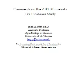 Comments on the 2011 Minnesota