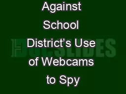 Against School District’s Use of Webcams to Spy