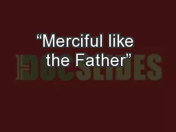 “Merciful like the Father”