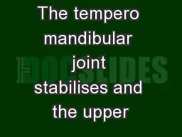 The tempero mandibular joint stabilises and the upper