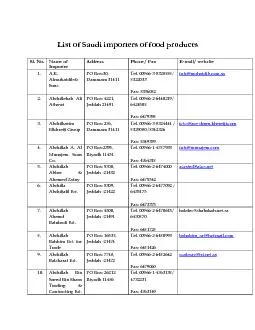 List of Saudi importers of food products