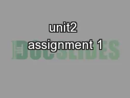 unit2 assignment 1