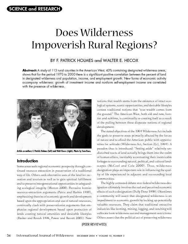 International Journal of WildernessDECEMBER 2004  