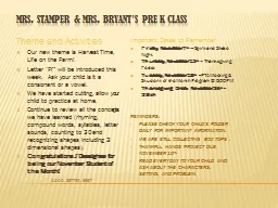 Mrs. Stamper & Mrs. Bryant’s Pre K Class