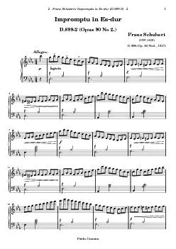 Franz Schubert: Impromptu in Es-dur (D.899-2)  �  Impromptu in Es-durD