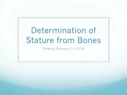 Determination of Stature from Bones