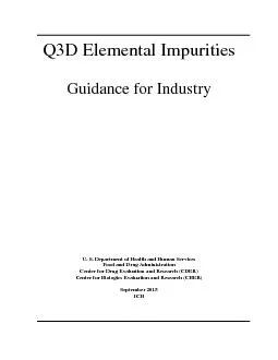 Q3DElemental ImpuritiesGuidance for IndustryU. S. Department of Health
