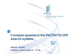 Complex queries in the PATENTSCOPE search system
