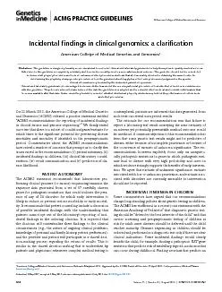 On 22 March 2013, the American College of Medical Genetics and Genomic