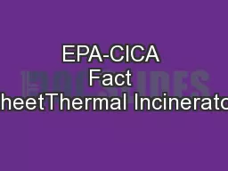EPA-CICA Fact SheetThermal Incinerator
