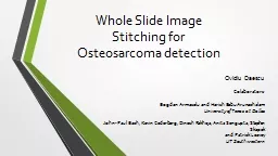 Whole Slide Image Stitching for Osteosarcoma detection