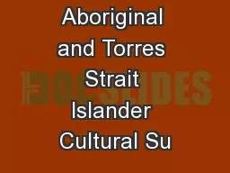 Improving Aboriginal and Torres Strait Islander Cultural Su