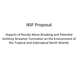 NSF Proposal
