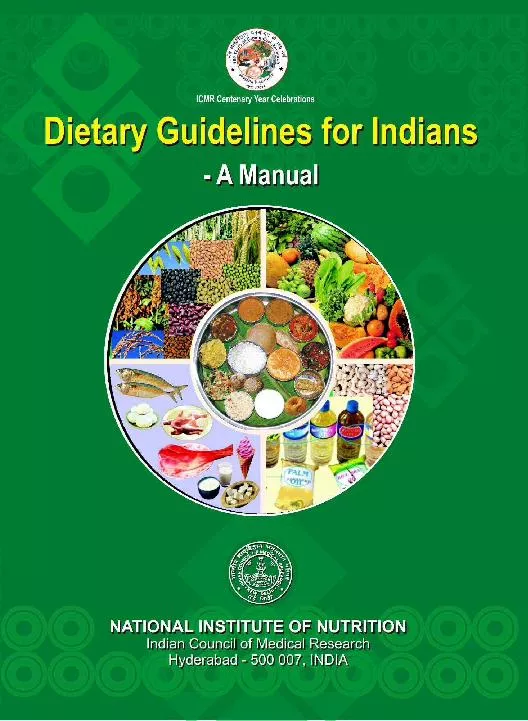 DIETARY GUIDELINES FOR INDIANSA Manual NATIONAL INSTITUTE OF NUTRITION