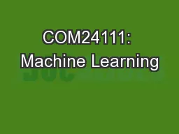 COM24111: Machine Learning
