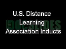 U.S. Distance Learning Association Inducts