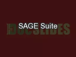 SAGE Suite