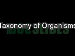 Taxonomy of Organisms