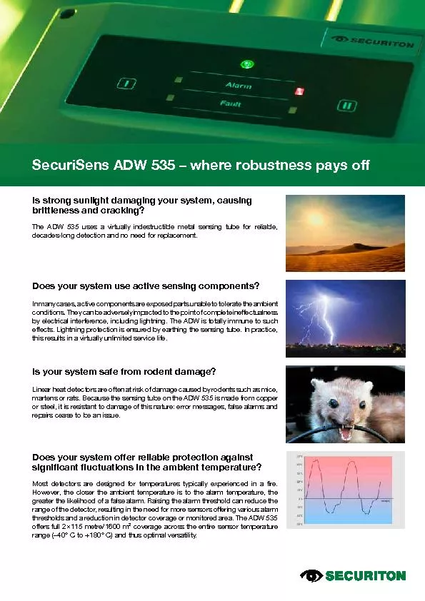 SecuriSens ADW 535 – where robustness pays offIs strong sunlight