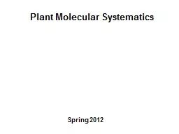 Plant Molecular Systematics