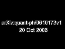arXiv:quant-ph/0610173v1  20 Oct 2006