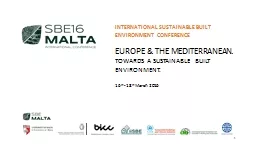 INTERNATIONAL SUSTAINABLE BUILT ENVIRONMENT CONFERENCE