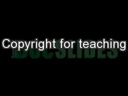 Copyright for teaching